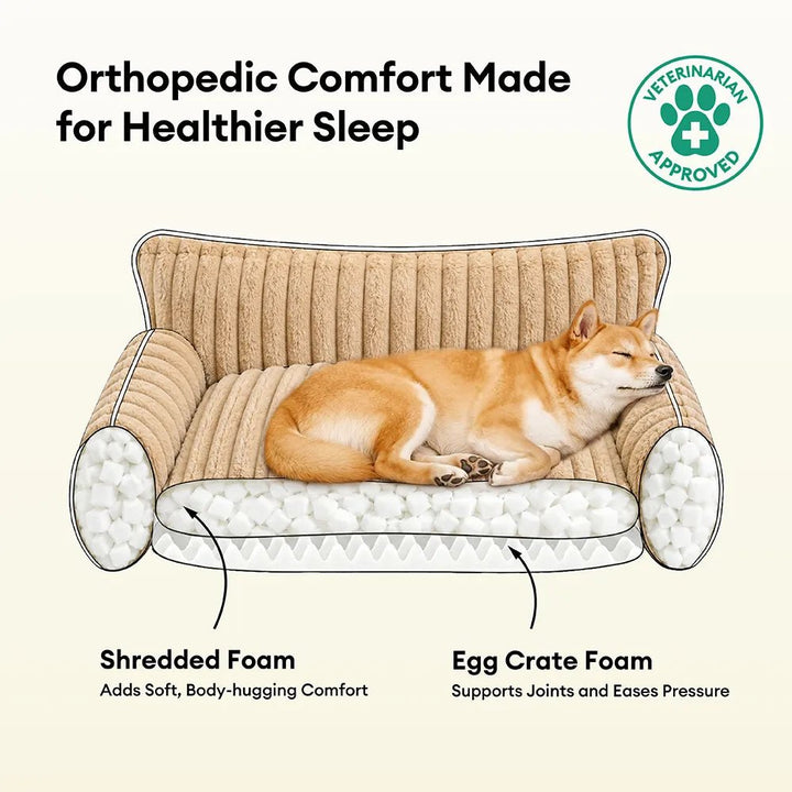 Pawtique SnoozyDream™ Orthopedic Ribbed Dog Sofa Bed - Pawtique