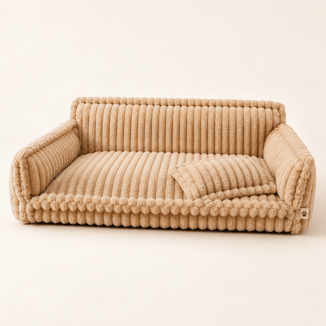 Pawtique SnoozyDream™ Ribbed Plush Bolster Dog Bed - Pawtique