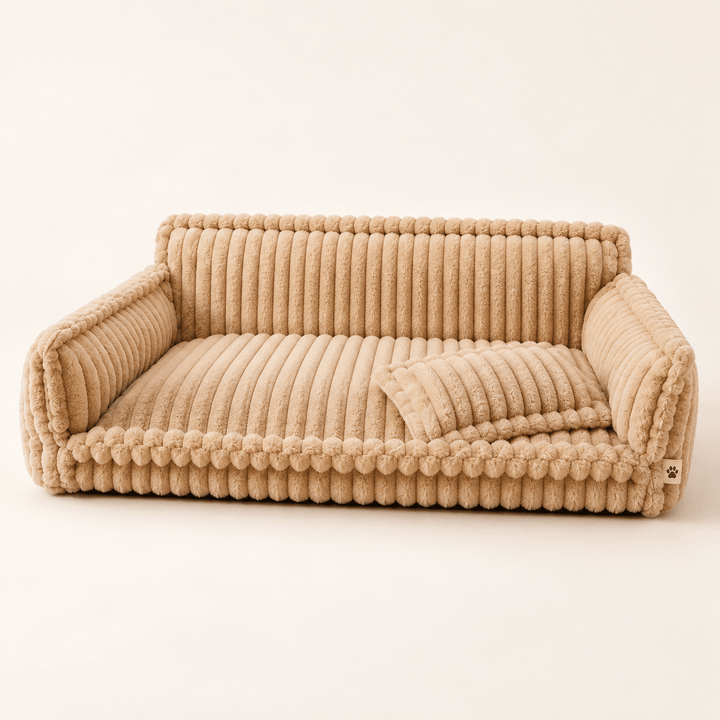 Pawtique SnoozyDream™ Ribbed Plush Bolster Dog Bed - Pawtique