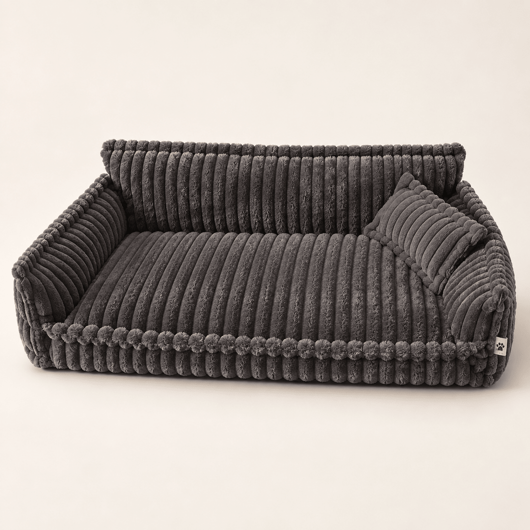 Pawtique SnoozyDream™ Ribbed Plush Bolster Dog Bed - Pawtique