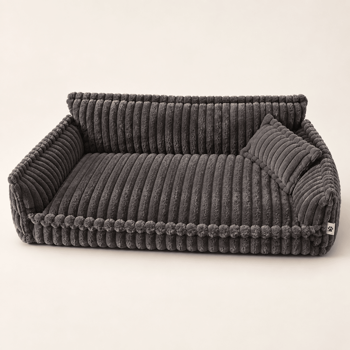 Pawtique SnoozyDream™ Ribbed Plush Bolster Dog Bed - Pawtique