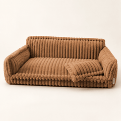 Pawtique SnoozyDream™ Ribbed Plush Bolster Dog Bed - Pawtique