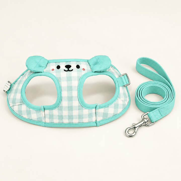 Pawtique SnuggleBear™ Gingham Vest Dog Harness &amp; Leash Set - Pawtique