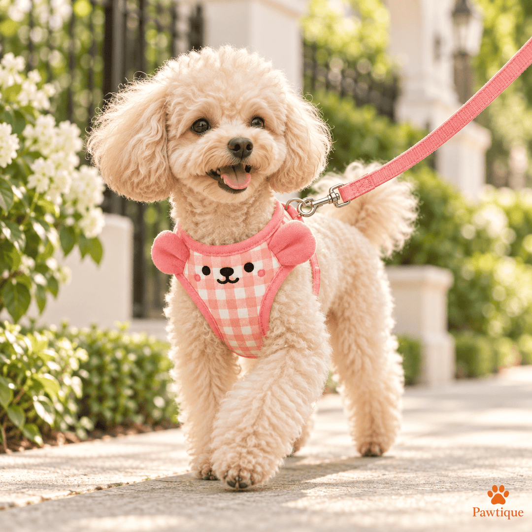 Pawtique SnuggleBear™ Gingham Vest Dog Harness &amp; Leash Set - Pawtique