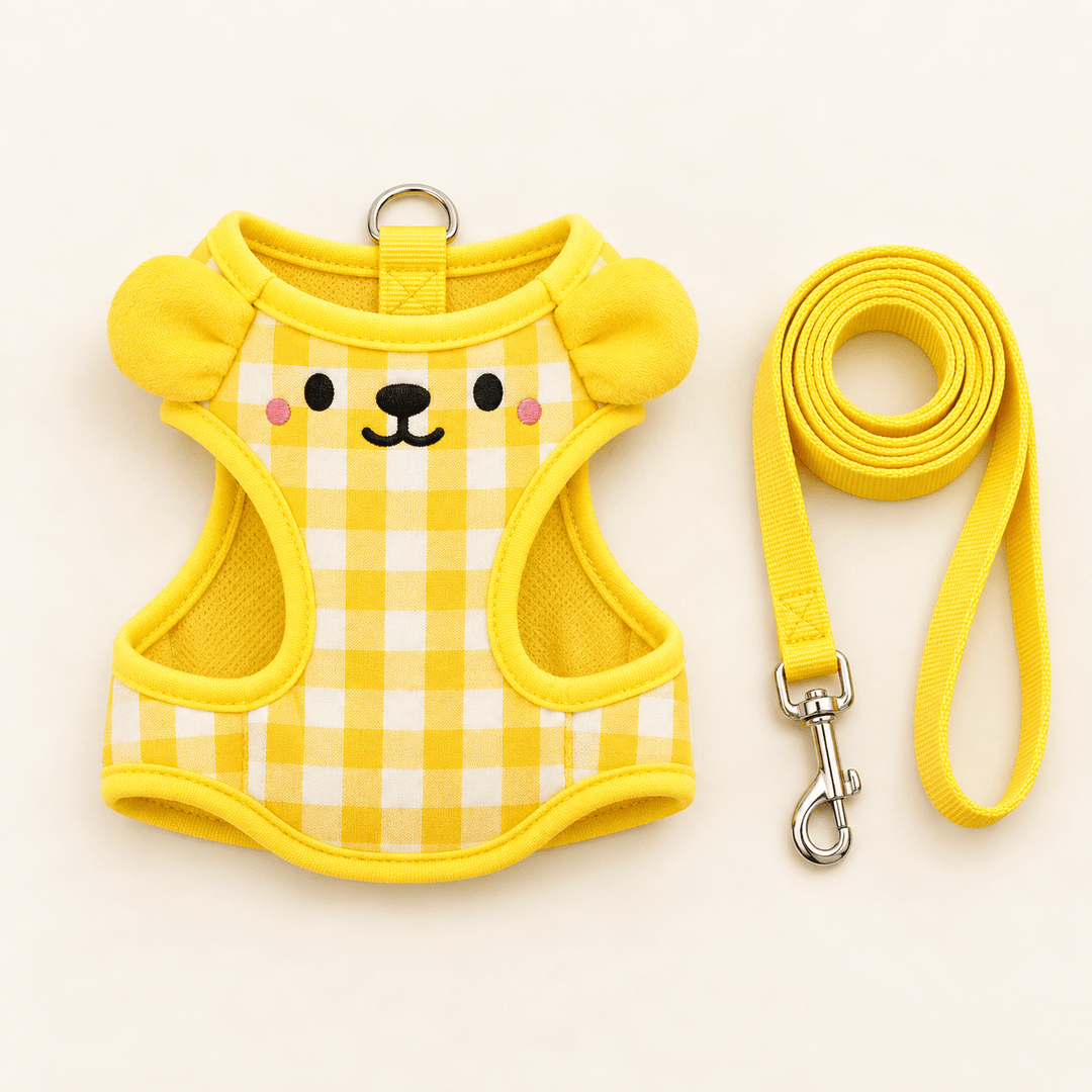 Pawtique SnuggleBear™ Gingham Vest Dog Harness &amp; Leash Set - Pawtique