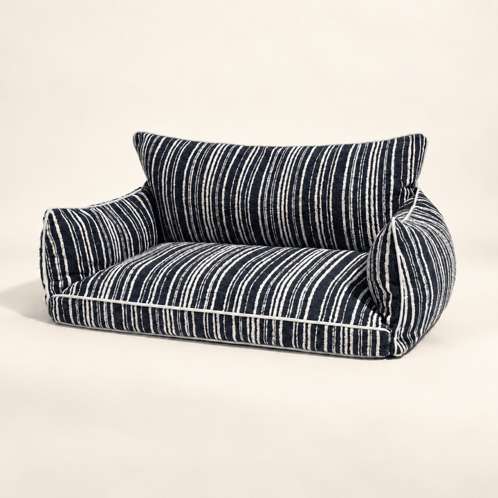 Pawtique SnugNest™ Striped Bolster Dog Sofa Bed - Pawtique