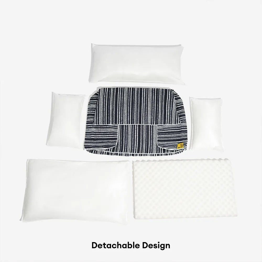 Pawtique SnugNest™ Striped Bolster Dog Sofa Bed - Pawtique