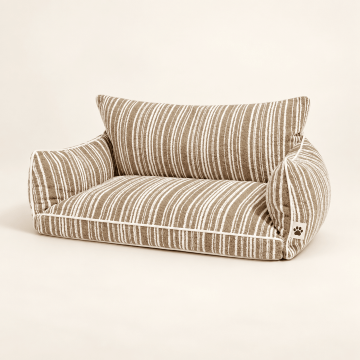Pawtique SnugNest™ Striped Bolster Dog Sofa Bed - Pawtique