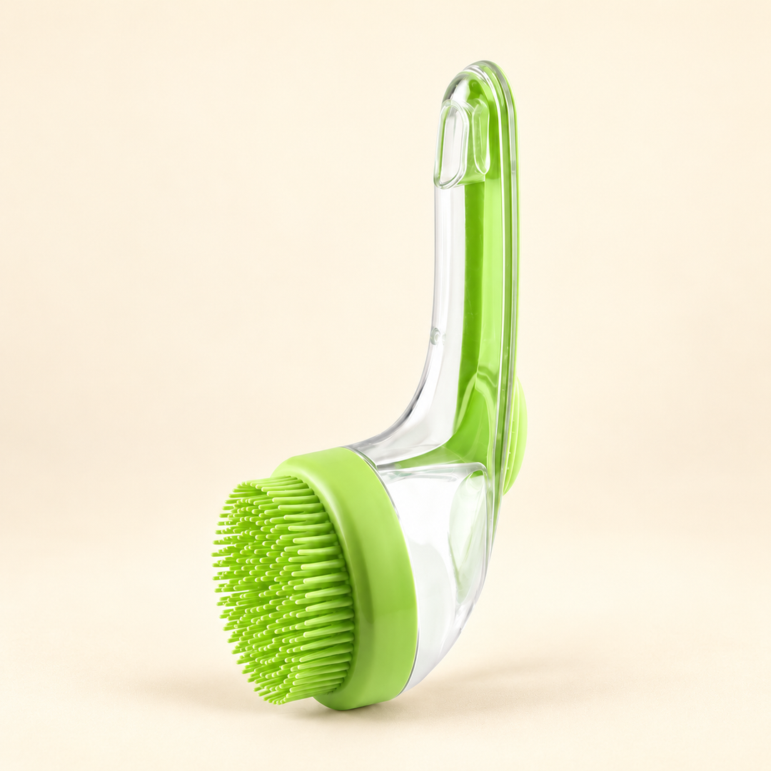 One Green shampoo-dispensing pet bath brush, Quantity 1