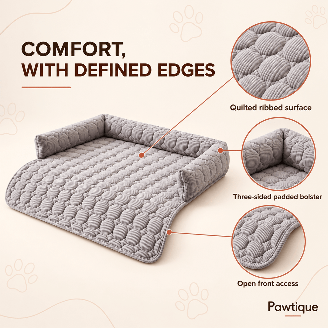 Pawtique SofaNest™ Quilted Bolster Pet Mat - Pawtique