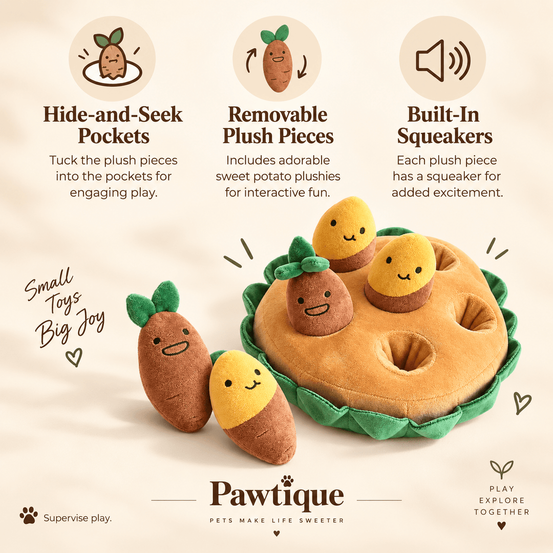 Pawtique SpudGarden™ Hide-and-Seek Plush Dog Toy - Pawtique
