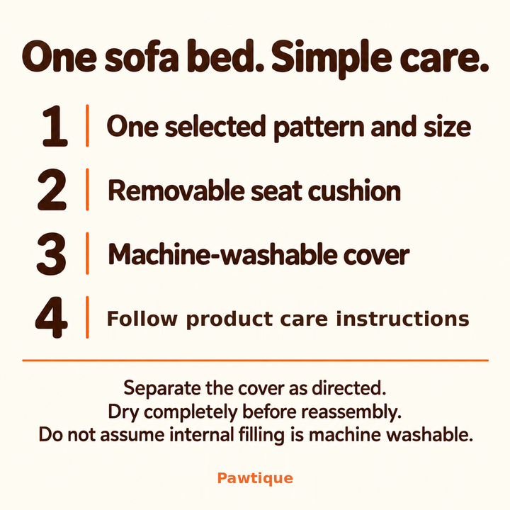 StripeNest removable cushion and cover care; follow product care instructions