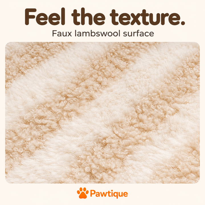 StripeNest authentic faux-lambswool striped surface close-up