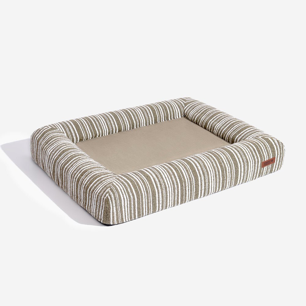 Pawtique StripeHaven™ Textured Bolster Dog Bed - Pawtique