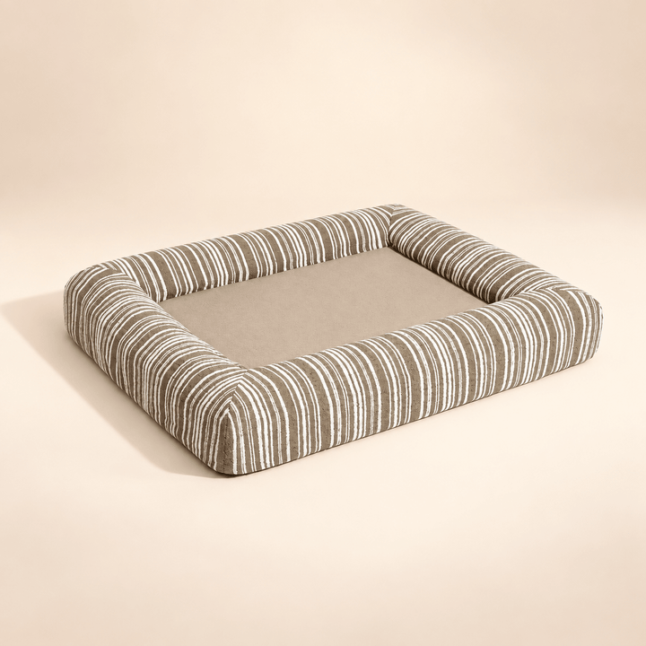 Pawtique StripeHaven™ Textured Bolster Dog Bed - Pawtique