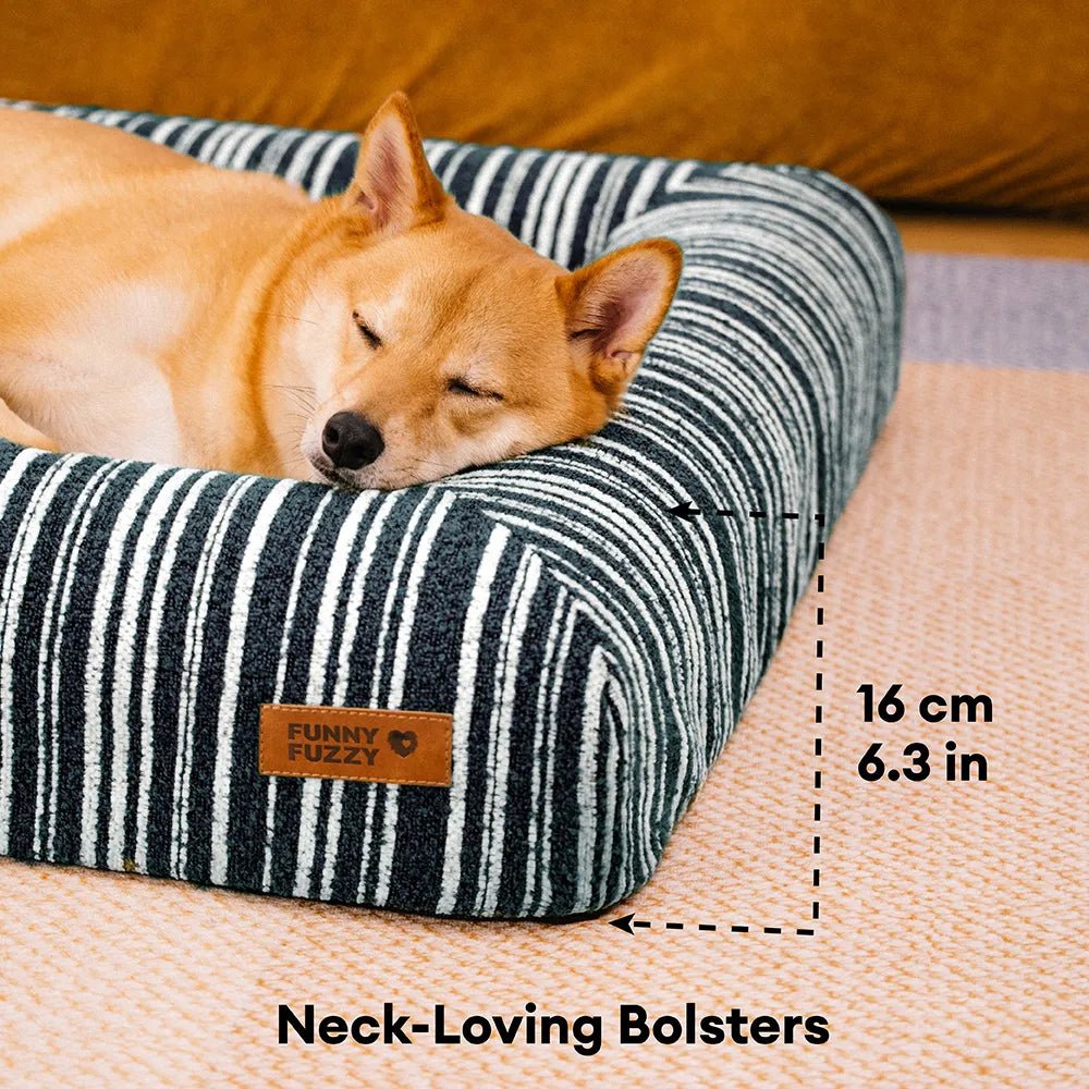 Pawtique StripeHaven™ Textured Bolster Dog Bed - Pawtique
