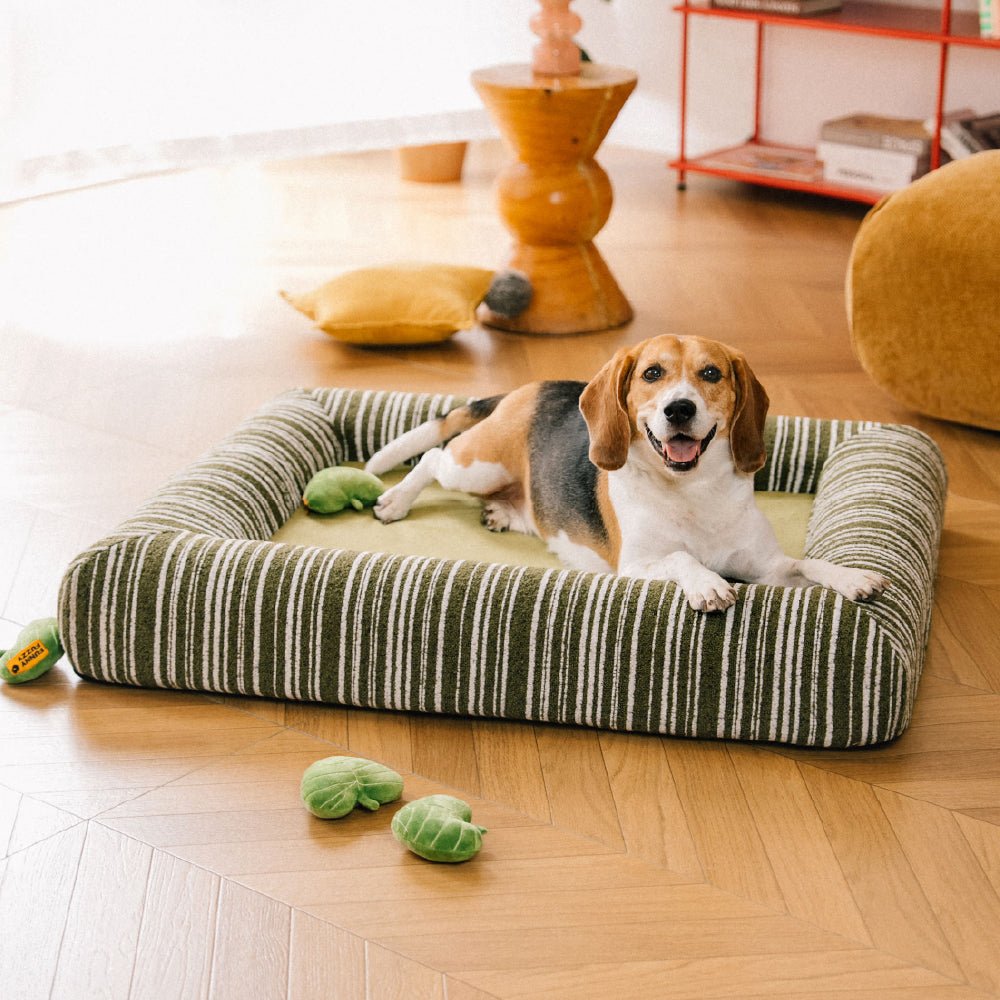 Pawtique StripeHaven™ Textured Bolster Dog Bed - Pawtique