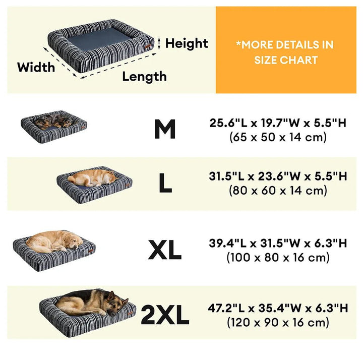Pawtique StripeHaven™ Textured Bolster Dog Bed - Pawtique