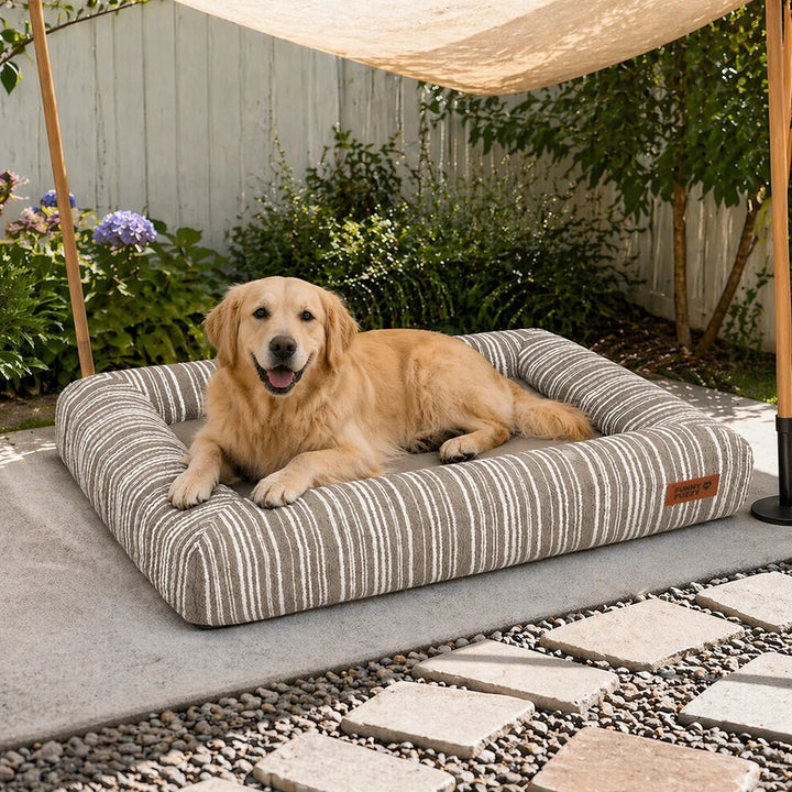 Pawtique StripeHaven™ Textured Bolster Dog Bed - Pawtique
