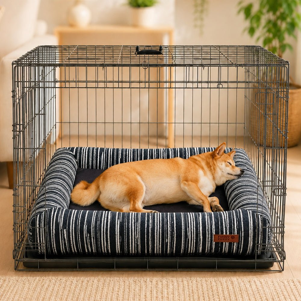 Pawtique StripeHaven™ Textured Bolster Dog Bed - Pawtique