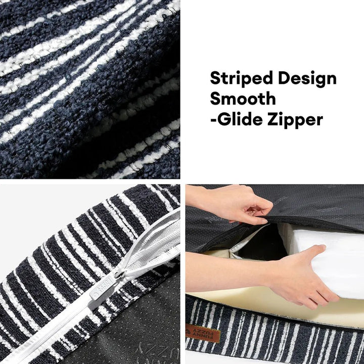 Pawtique StripeHaven™ Textured Bolster Dog Bed - Pawtique