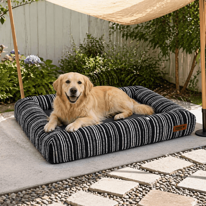 Pawtique StripeHaven™ Textured Bolster Dog Bed - Pawtique