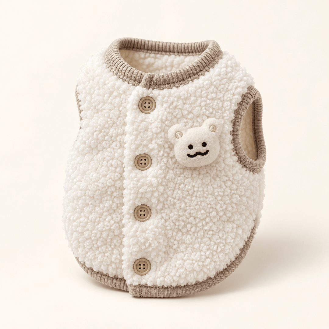 Pawtique TeddySnug™ Sherpa Button Pet Vest - Pawtique
