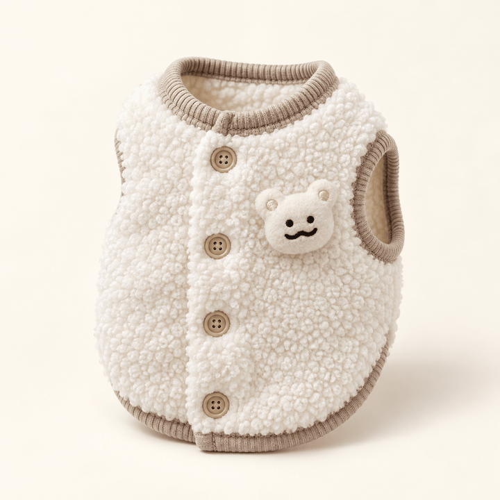 Pawtique TeddySnug™ Sherpa Button Pet Vest - Pawtique