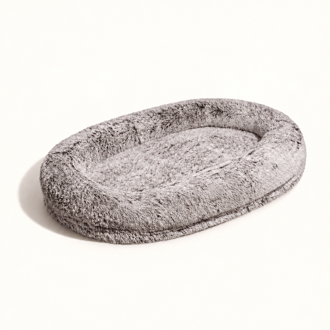 Pawtique TogetherNest light grey oversized human and dog bed