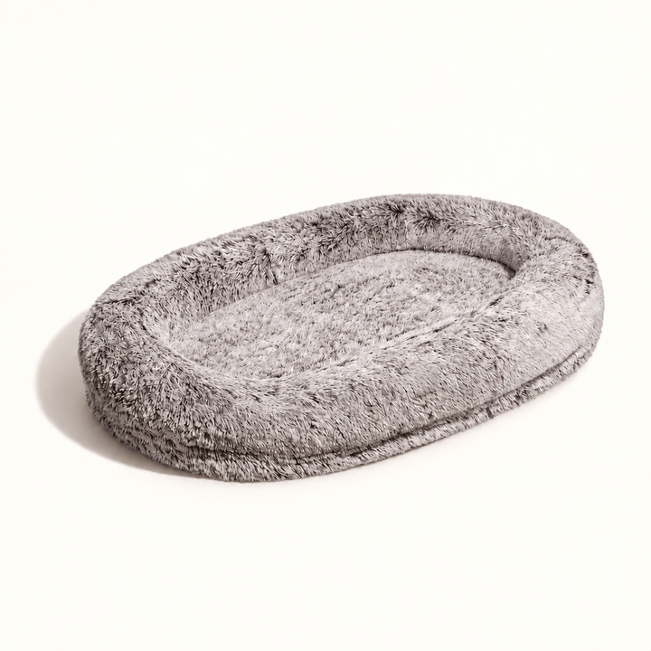 Pawtique TogetherNest light grey oversized human and dog bed