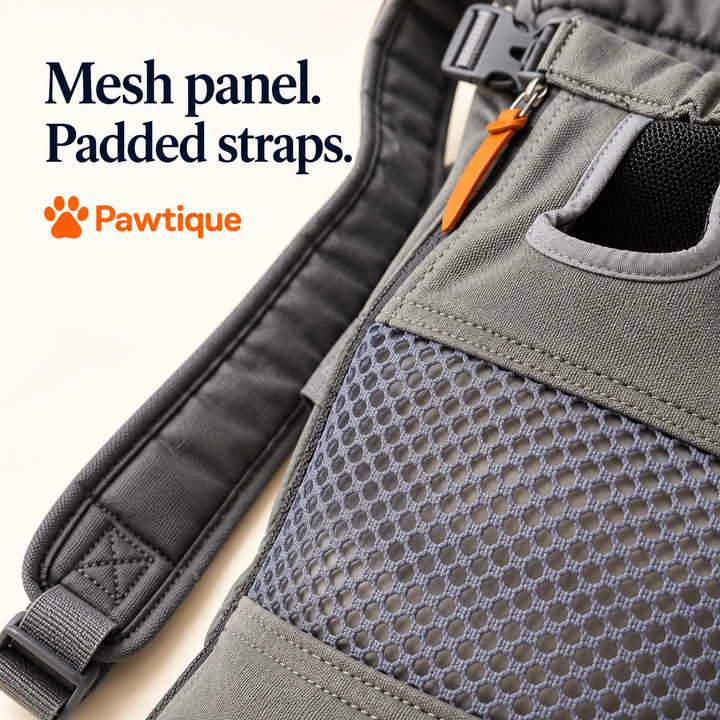 TrailMate honeycomb mesh centre panel and padded shoulder strap detail