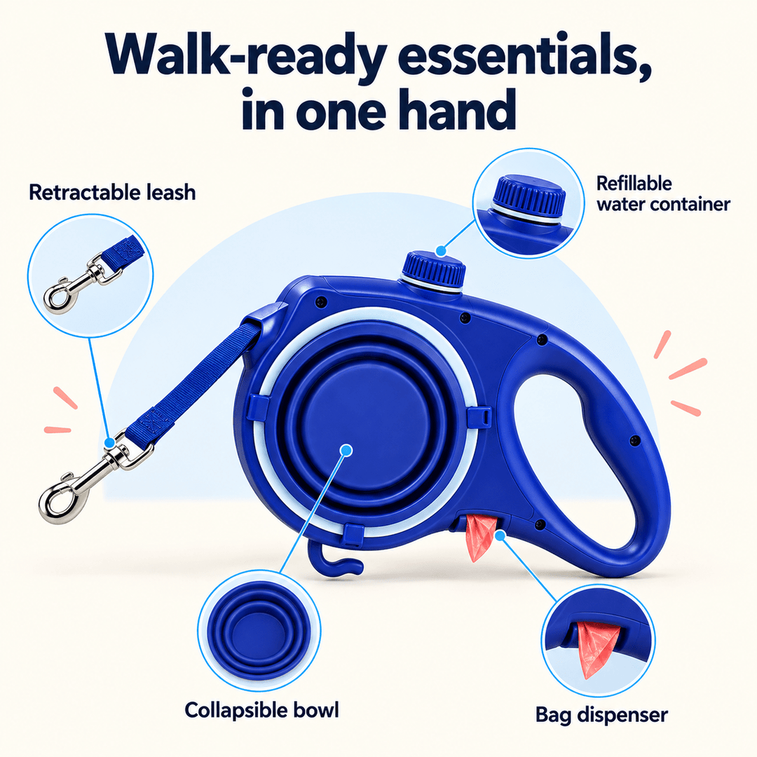 Pawtique TrailMate™ 4-in-1 Retractable Dog Leash - Pawtique