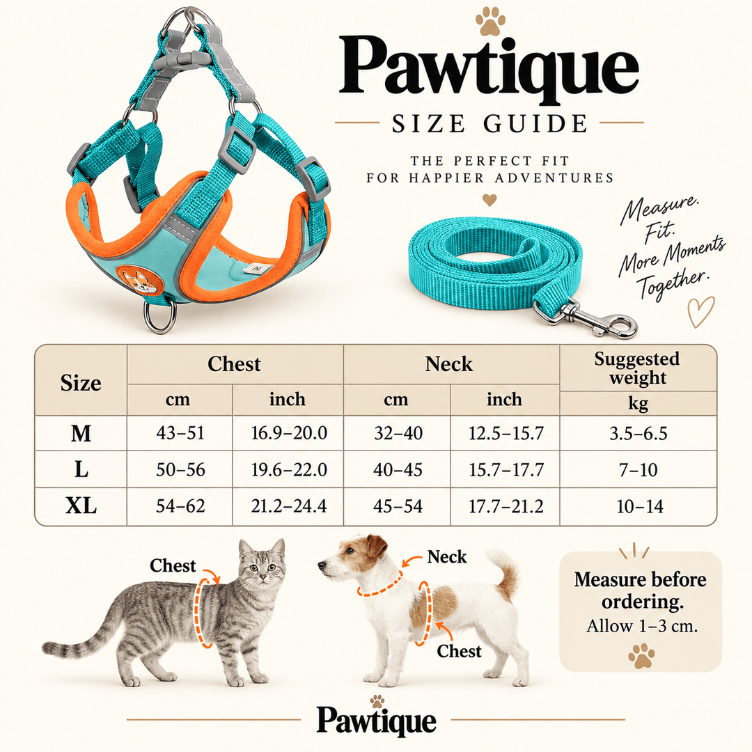 Pawtique TrailSoft™ Reflective Padded Dog Harness &amp; Leash Set - Pawtique