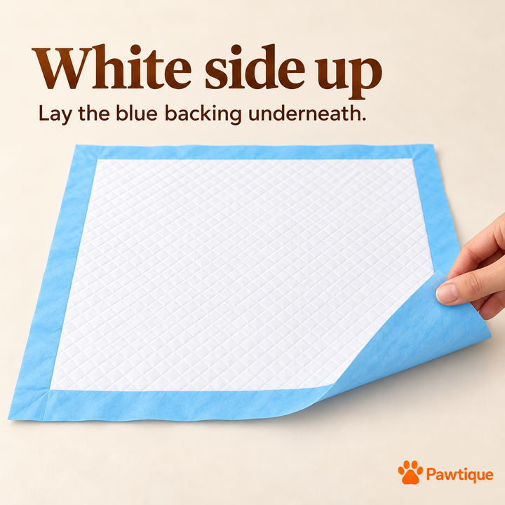 Place the pad white side up with the blue backing underneath