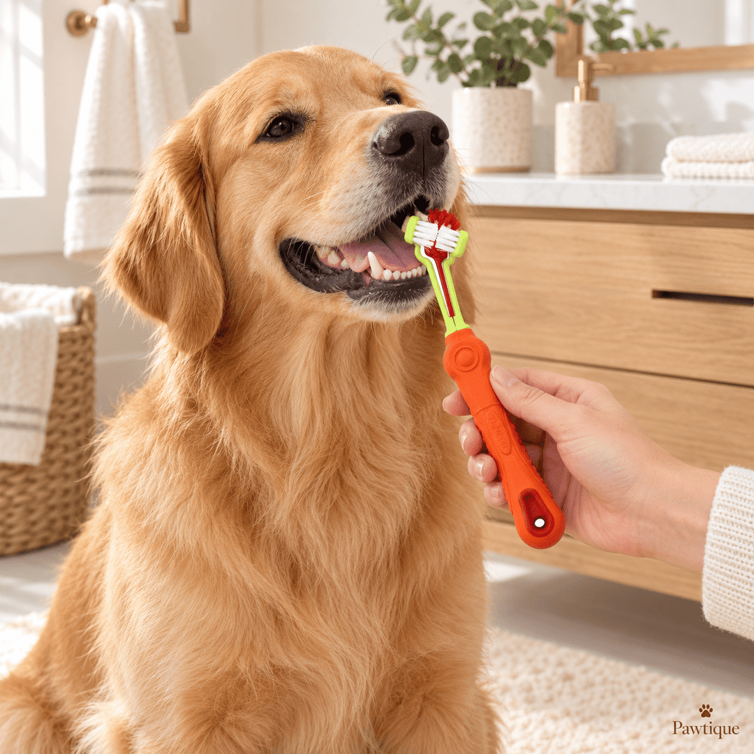 Pawtique TriClean™ Triple-Sided Pet Toothbrush - Pawtique