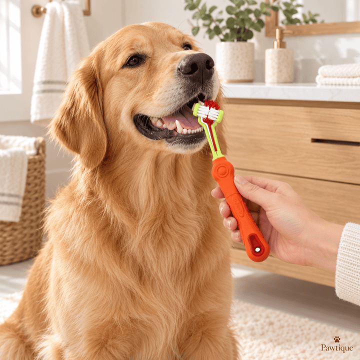 Pawtique TriClean™ Triple-Sided Pet Toothbrush - Pawtique