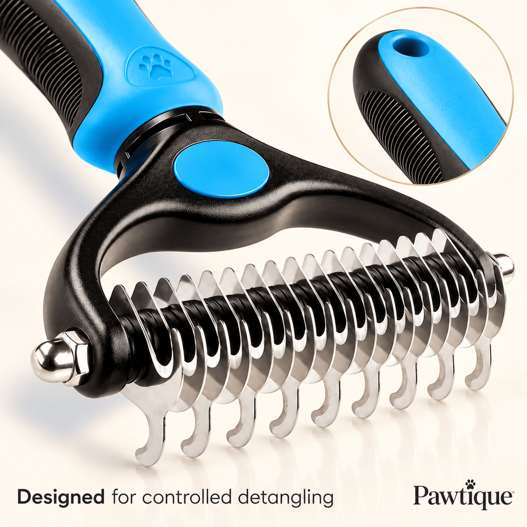 Pawtique TwinGlide™ Dual-Row Undercoat Rake - Pawtique