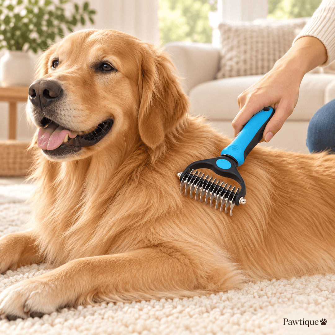 Pawtique TwinGlide™ Dual-Row Undercoat Rake - Pawtique