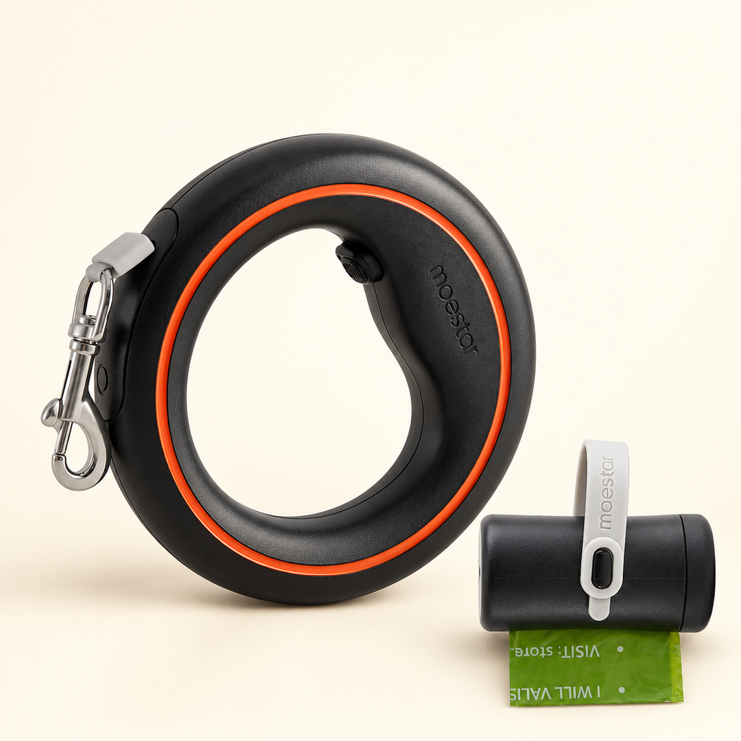 UFO retractable leash black orange included