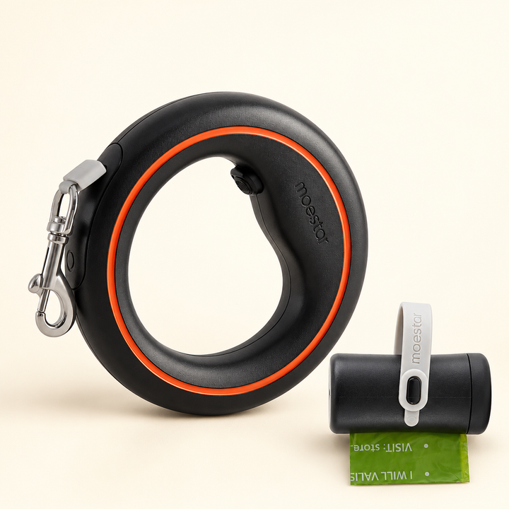 UFO retractable leash black orange included