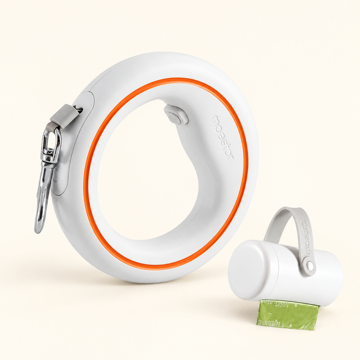 UFO retractable leash white orange included