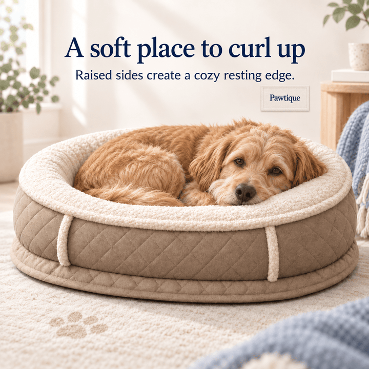 Pawtique WarmNest™ Plush Bolster Dog Bed - Pawtique