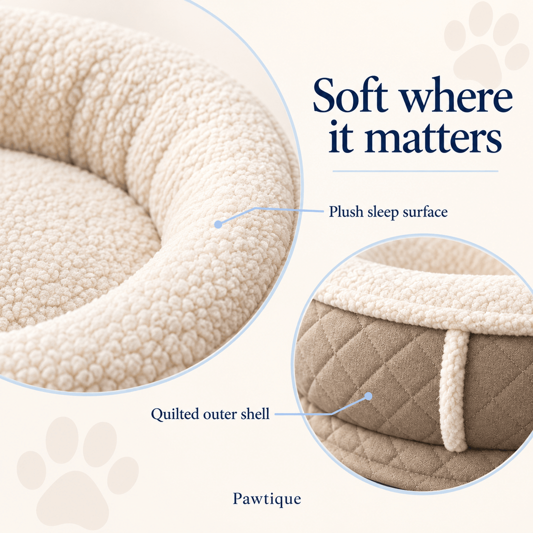 Pawtique WarmNest™ Plush Bolster Dog Bed - Pawtique