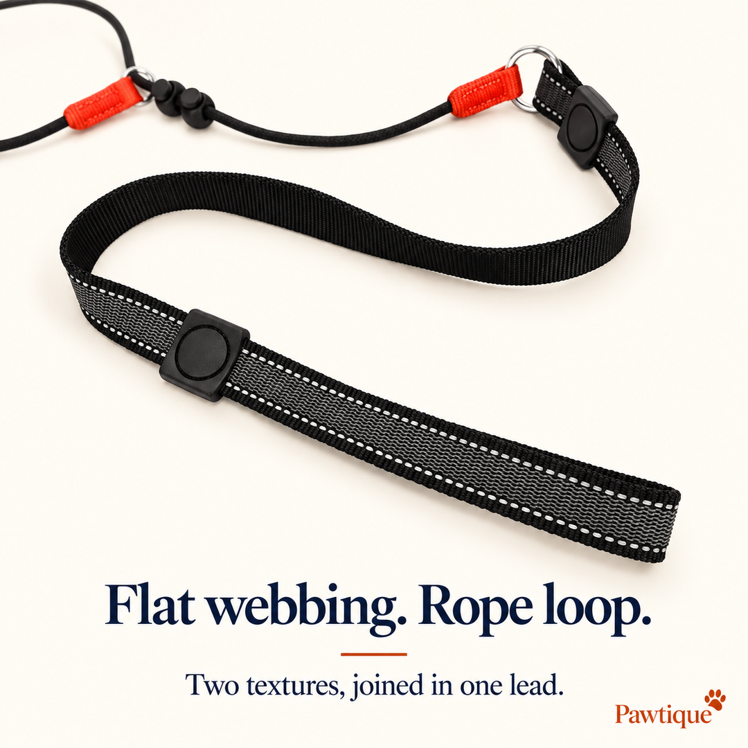 Black style 2 woven handle and its connection to the rope section