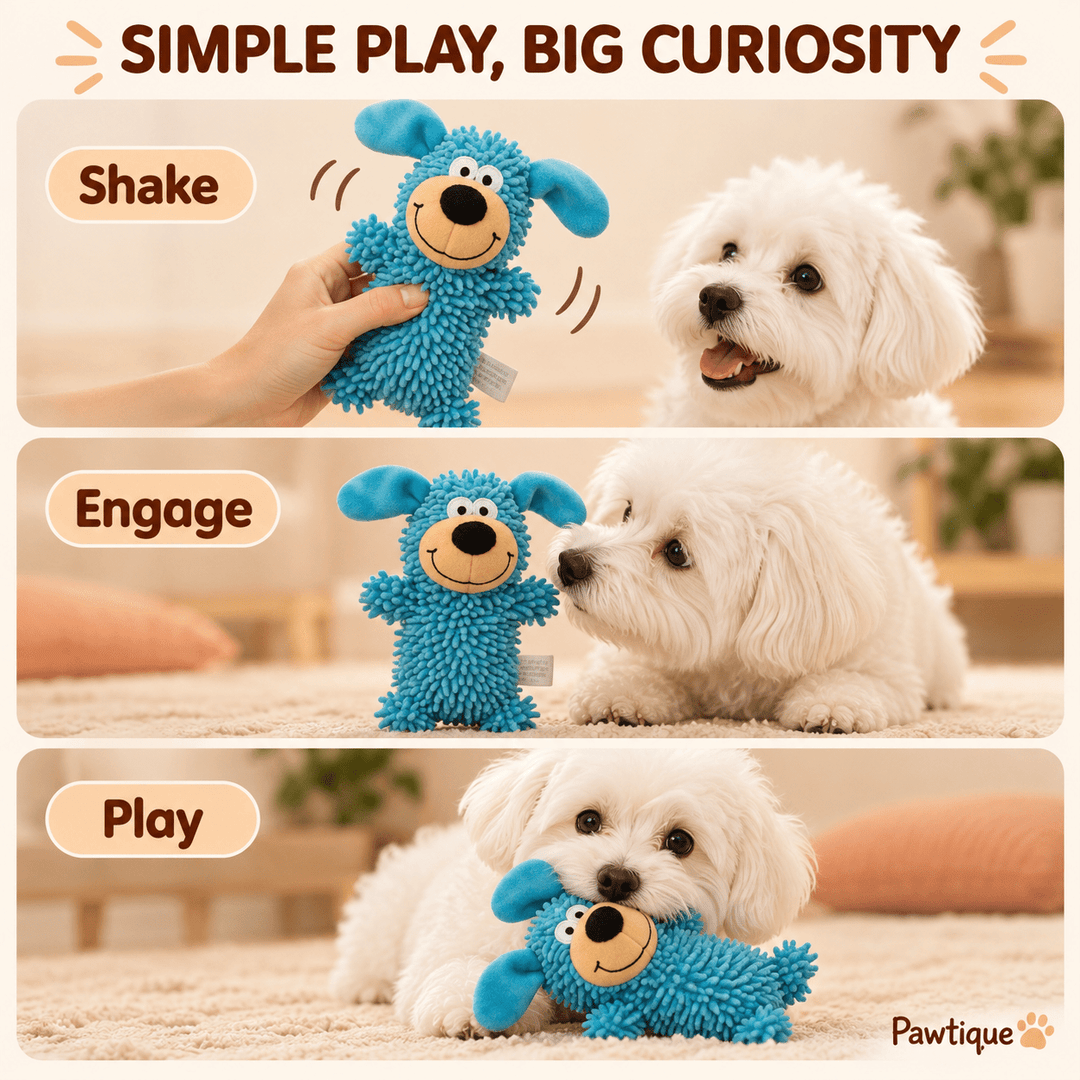 Pawtique WigglePup™ Chenille Squeaky Dog Toy - Pawtique