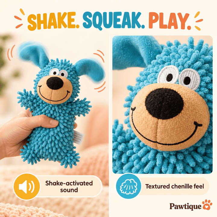 Pawtique WigglePup™ Chenille Squeaky Dog Toy - Pawtique