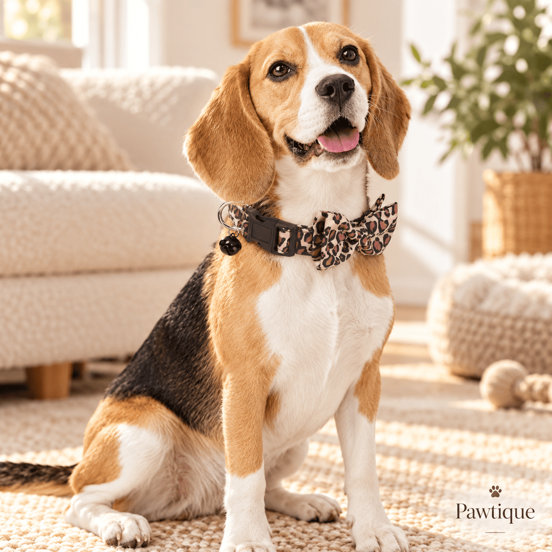 Pawtique WildCharm™ Leopard Bow Pet Collar - Pawtique