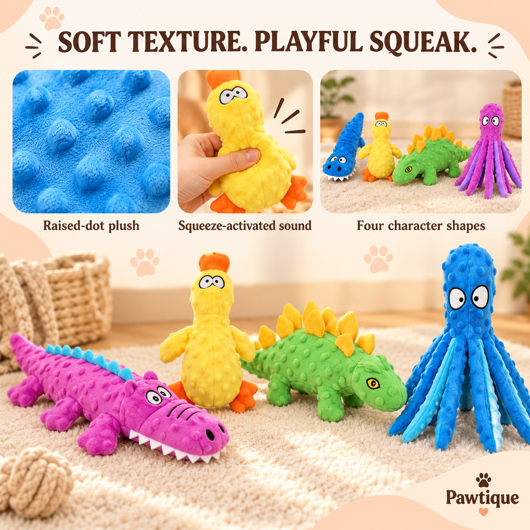 Pawtique WildPals™ Plush Squeaky Dog Toys - Pawtique