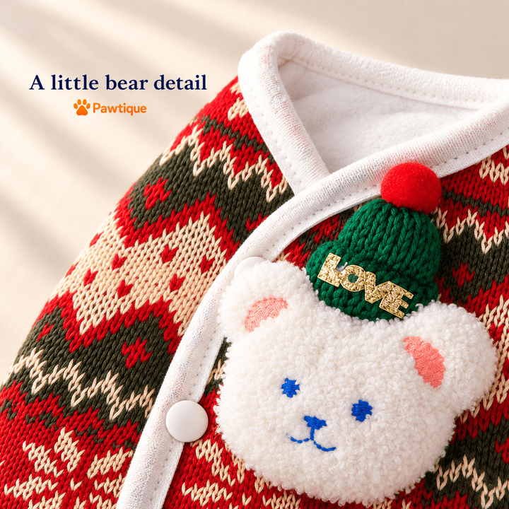 Pawtique WinterBear Knit Pet Sweater Vest - Pawtique