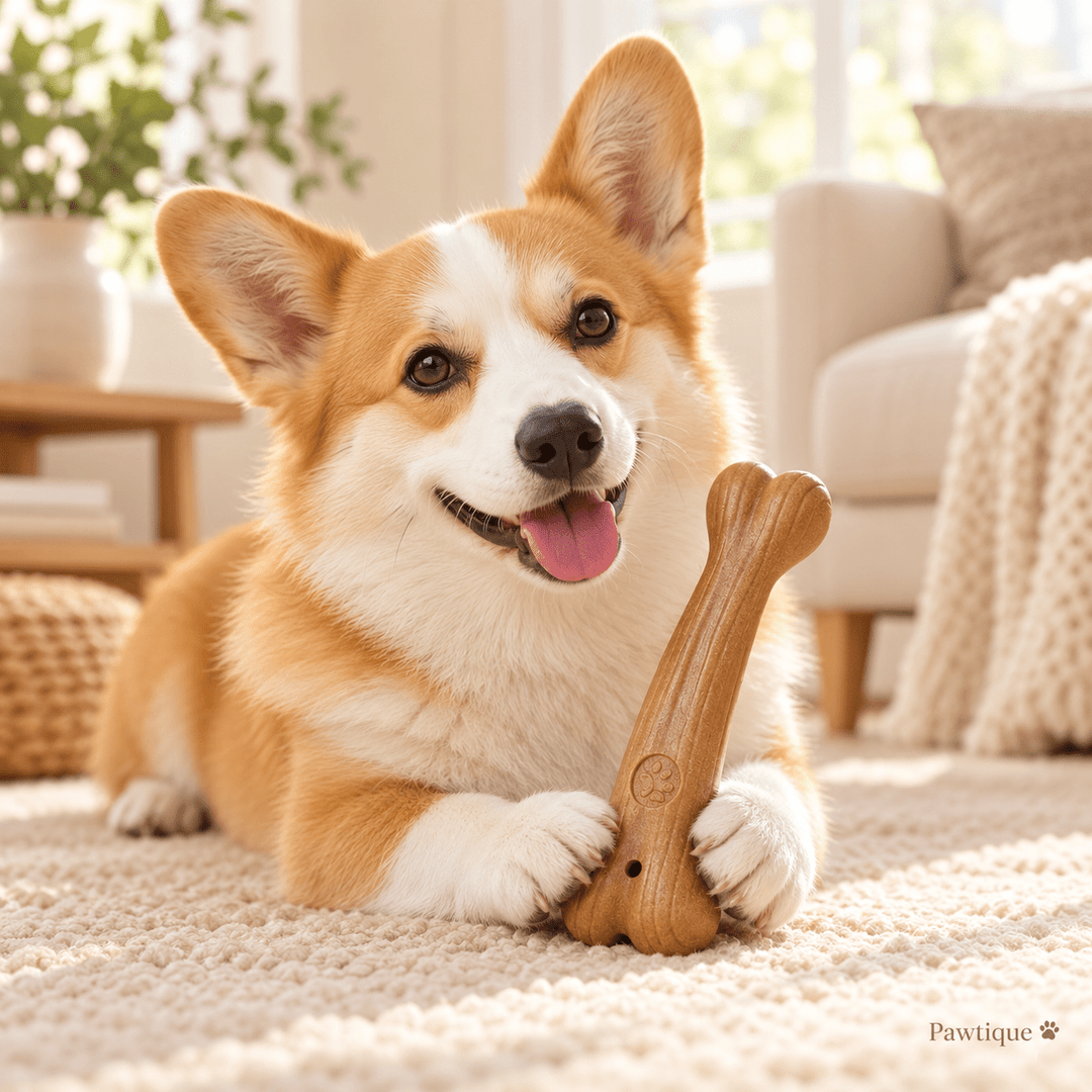 Pawtique Wood-Grain Composite Dog Chew Toy - Pawtique